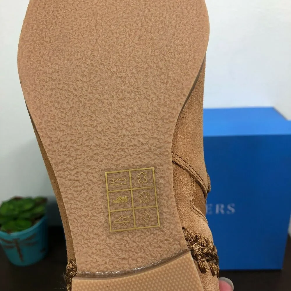 NEW Jack Rogers Womens Gemma Tan Suede Waterproof Ankle Booties Size 6M